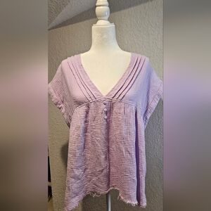 Nwt Oddi Lavender Gauze Bohemoan Top Size Small